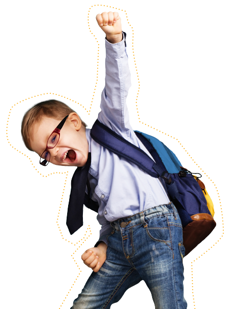 Junge mit Schultasche