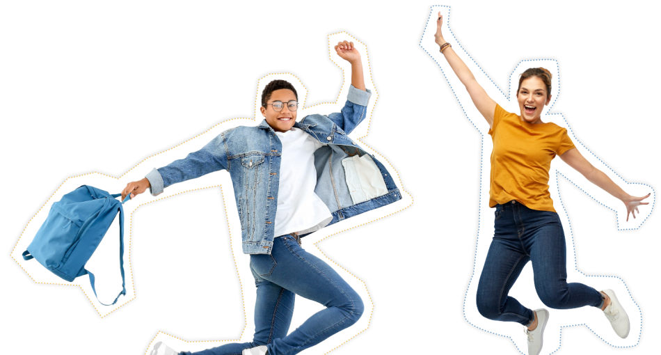 Jugendliche hüpfend